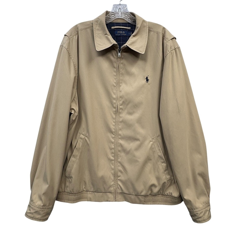 Polo Ralph Lauren Khaki Harrington Jacket Mens Classic Preppy Golf Casual L